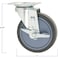 TPR Rubber Caster Wheel with Swiveling Top Plate w Brake  5Inch  350 lb Load Capacity  NonMarking for Hospitals Food Service  Other Institutional Applications