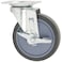 TPR Rubber Caster Wheel with Swiveling Top Plate w Brake  5Inch  350 lb Load Capacity  NonMarking for Hospitals Food Service  Other Institutional Applications