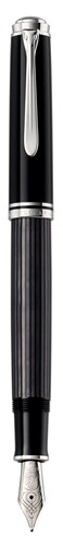 Pelikan Souvern M805 Stresemann Anthracite Stripes Fountain Pen Fine Nib Black 1 Each