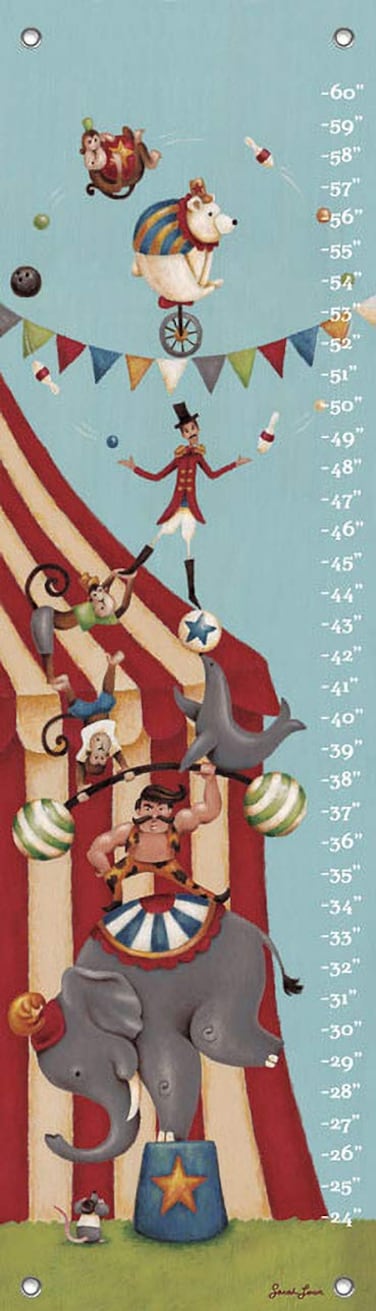 Oopsy Daisy Circus Super Stack by Sarah Lowe Growth Charts 12 by 42Inch