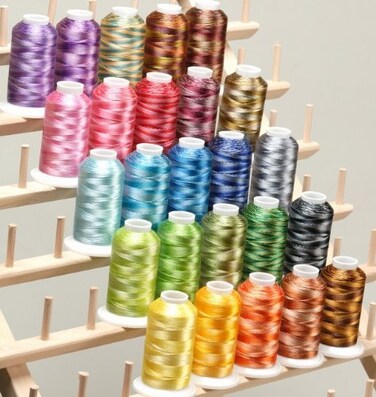25 Large Cones Variegated Embroidery Machine Thread 40wt 1100yards Poly120D2