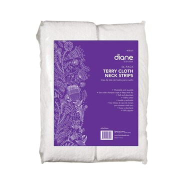 Diane Terry Cloth Neck Strips Fast Drying Towel for Neck Use at Barber Shop Salon Spa Extra Durable Absorbent White 36 Count Pack of 1 D8320