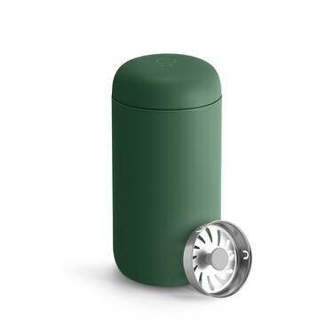 Fellow 12 oz Carter Move Travel Mug  VacuumInsulated Stainless Steel Travel Coffee Mug  Coffee Tumbler with Ceramic Interior and Splash Guard  Cargo Green