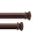 Deco Window 2 Pcs Endcap Extendable Brown Curtain Rods 36 to 66 for Windows and Doors 1Inch