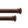 Deco Window 2 Pack 72144 Extendable Curtain Rod for Door  Windows Adjustable Length Heavy Duty Iron Telescopic Drapery Bar with End Cap Finials 1 Diameter Brown