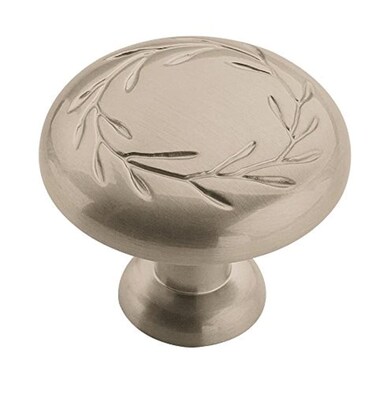 Amerock  Cabinet Knob  Satin Nickel  1516 inch 33 mm Diameter  NatureS Splendor  1 Pack  Drawer Knob  Cabinet Hardware