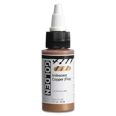 High Flow Acrylics by GOLDEN Iridescent Copper Fine 1 fl oz Bottle Professional Acrylic Paint SemiOpaque
