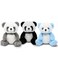 Fluffuns Panda Stuffed Animal  Stuffed Panda Bear Plush Toys  9 Inches 3Pack Black Blue  Gray
