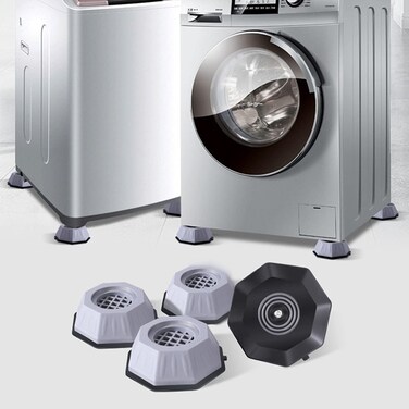 Kitchenwell MultiPurpose Refrigerator StandFurniture Base Stand Washing Machine StandFridge Stand for Single Door and Double Door Set of 4 Hexagon Grey