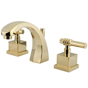 Kingston Brass KS4982QL Metropolitan 8Inch Widespread Lavatory Faucet Polished Brass