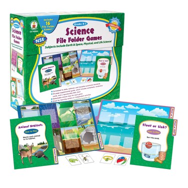 CarsonDellosa Science File Folder Games Grades K  1 Educational Board Game