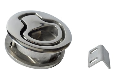 Amarine Made 2 Flush Pull Slam Latch Stainless Steel Round Pull Latch for RV Boat Deck Hatch 14 Door Cabinet Hardware A