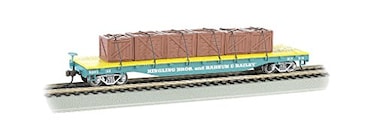 Bachmann Industries Ringling Bros and Barnum  Bailey Flat Crate Load Freight Car Blue