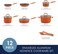 Rachael Ray Cucina Nonstick Cookware Pots and Pans Set 12 Piece Pumpkin Orange