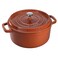 STAUB Cast Iron Dutch Oven 275qt Round Cocotte Made in France Serves 23 Burnt Orange