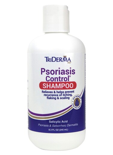 TriDerma Psoriasis Control Scalp Exfoliator Shampoo 3 Salicylic Acid for Psoriasis Seborrheic Dermatitis with AP4 Aloe Vera Gel No Coal Tar Fresh Scent Rosemary Shampoo  83oz