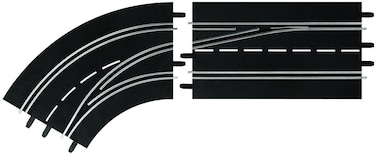 Carrera 30363 Left Curve Lane Change Out to in Track Section add on Expansion Accessory Part Compatible with Digital 132 and 124 Slot car Tracks