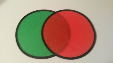 Red and Green Folding Toy Pocket Disc Flyer with Pouch Pack of 12