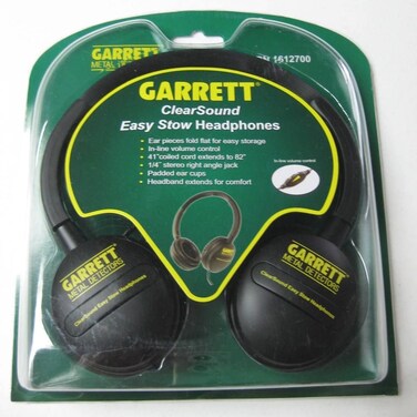 Garrett ClearSound Easy Stow Headphones with InLine Volume for Metal Detectors