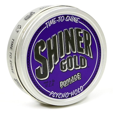 Shiner Gold Psycho Hold Pomade  Extreme Hold  High Shine  Waterbased  Coconut Scent 4oz