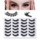 SONAFEEL Wispy Lashes Hybrid Eyelashes Cat Eye Lashes Natural Look 15mm 12Pairs Strip Lashes Pack 3d Mink Lashes Fluffy Lightweight Reusable Fake Eyelashes