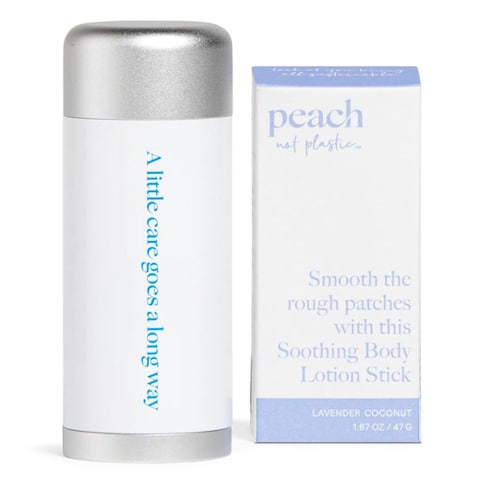 Peach Not Plastic Body Lotion Starter Kit  Refillable Lotion for Dry Skin with Shea Butter and Jojoba Balm for Women and Men  Coconut Lavender Scent  187 oz