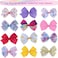 12Pcs Rainbow Heart Alligator Clips Colorful Grosgrain Ribbon Hair Bows for Girls Toddlers Kids and Teens