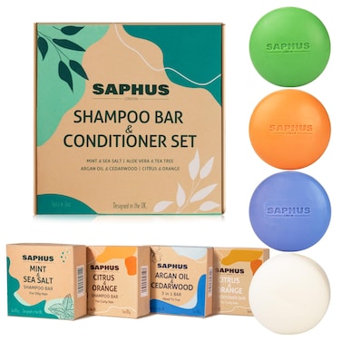 Shampoo Bars and Conditioner Bar for Hair Gift Set 4 Pack Soap Free Solid Shampoo and Conditioner with Natural Ingredients  Zero Waste Sulfate Free for Women Men Kids