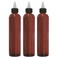 BRIGHTFROM Twist Top Applicator Bottles 8 OZ Squeeze Empty Plastic Bottles Black Nozzle BPAFree PET Refillable OpenClose Nozzle  Multi Purpose Amber Pack of 3