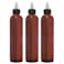 BRIGHTFROM Twist Top Applicator Bottles 8 OZ Squeeze Empty Plastic Bottles Black Nozzle BPAFree PET Refillable OpenClose Nozzle  Multi Purpose Amber Pack of 3