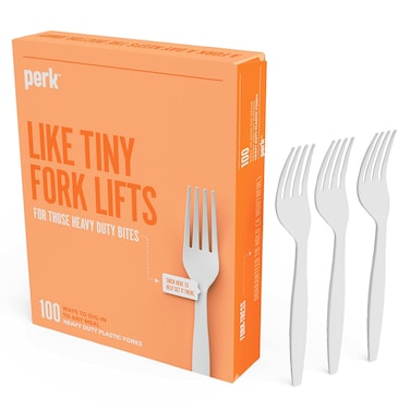 Perk Plastic Fork HeavyWeight White