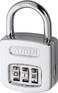 ABUS 16050 B 160 All Weather Chrome 4 Dial Combination Padlock BlackSilver