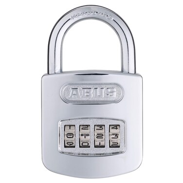 ABUS 16050 B 160 All Weather Chrome 4 Dial Combination Padlock BlackSilver