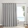 Exclusive Home Sateen Twill Woven Room Darkening Blackout Wide Patio Grommet Top Single Curtain Panel 100x96 Silver