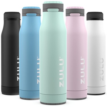 Zulu Ace 24oz Vacuum Insulated Stainless Steel Water Bottle with Chug Spout  LeakProof Locking Lid and Removable Base Reusable Bottle for Cycling Sports Gym Travel Bicycle Bottle Cage  Yucca