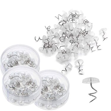 300 Pcs Clear Heads Twist Pins ZONPEN Basics Upholstery Twist Pins for Slipcovers and Bedskirts Decoration Bed Skirts Pins for Sewing and Home Decor