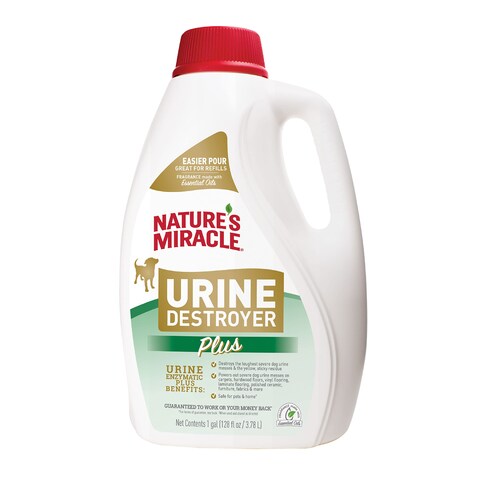 Natures Miracle Urine Destroyer Plus for Dogs Enzymatic Formula for Severe Dog Urine Stains 1 gal