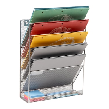 Mind Reader Vertical File Storage 5Tier Silver