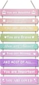 Pink Room Decor for Teen Girls Aesthetic Cute Bedroom Wall Decor for Baby Girl Boho Rainbow Wall Art Signs Trendy Stuff Decorations for Kids Nursery Bed Room Dorm Classroom Bathroom
