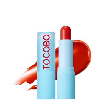 TOCOBO Glass Tinted Lip Balm 013 Tangerine Red 067 oz 19g  Glow Moisturizing Vegan Lip Balm  Vivid Tinted Transparent Color