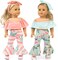 iBayda 6pcSet Doll Clothes Accessories for 18 inch Girl Doll15 inch Dolls Include OffShoulder Top BellBottom Trousers and Headband