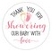 Pink Baby Shower Stickers Thank You for Showering Our Baby with Love Stickers Baby Shower Favors for Girls Thank You Stickers Baby Shower 2 Inch Pack of 50
