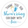Blue Baby Shower Stickers Thank You for Showering Our Baby with Love Stickers Baby Shower Favors for Boys Thank You Stickers Baby Shower 2 Inch Pack of 50