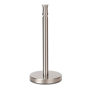 Paper Towel Holder Stand Countertop with Heavy Weighted Stainless Steel Base Free Standing Paper Towel Holder Brushed Nickel