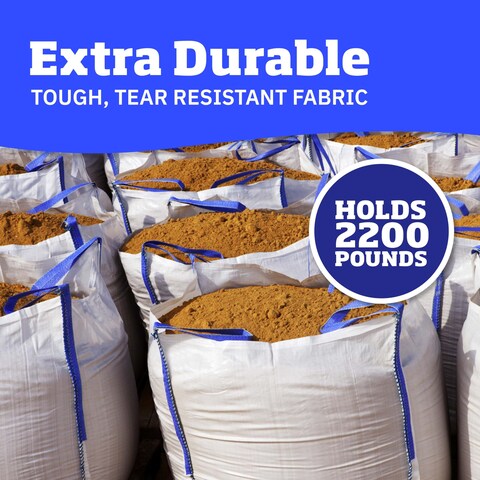 DURASACK Heavy Duty Builders Bulk Bags 100Gallon White Woven Polypropylene Contractor Trash Bags for Demo and Construction Holds up to 2200 lbs Pack of 3