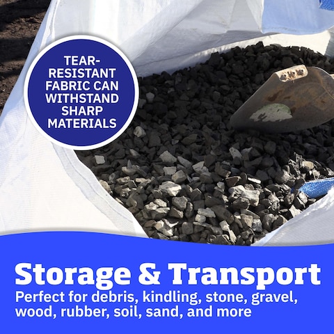 DURASACK Heavy Duty Builders Bulk Bags 100Gallon White Woven Polypropylene Contractor Trash Bags for Demo and Construction Holds up to 2200 lbs Pack of 3