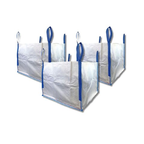 DURASACK Heavy Duty Builders Bulk Bags 100Gallon White Woven Polypropylene Contractor Trash Bags for Demo and Construction Holds up to 2200 lbs Pack of 3