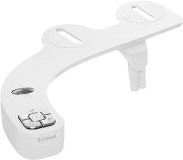 Brondell FSP250 FreshSpa Thinline Precision Essential Bidet Attachment for Toilet Seats with Adjustable Water Pressure Side Arm Control Thin Profile White Dual Nozzles