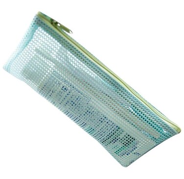 SYBL 2PCS Green Multipurpose Mesh Nylon Cosmetics Bag with Zipper Reusable Packing Storage Bag Travel Pouch Toiletry Cosmetic Tools Holder Toothbrush Toothpaste Organizer Pocket for Vacation Travel