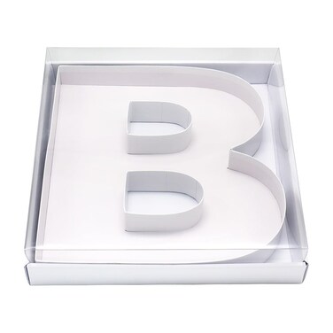 WENPACK 12 Fillable Cardboard Letter Shaped Gift Cupcake Decorative Box With Clear Lid Grazing Treat White B